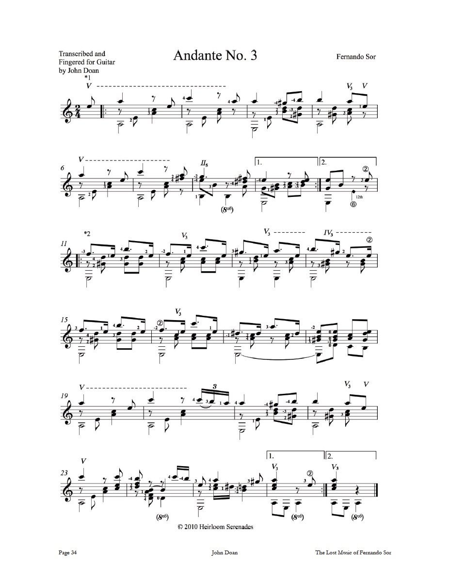 Andante Sheet Music from book.